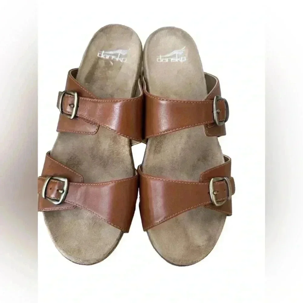 DANSKO Leeann Tan Burnished Calf Sandals